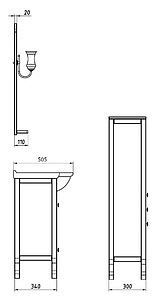 Мебель для ванной ASB-Mebel Флоренция 85 белая патина серебро витраж, массив ясеня