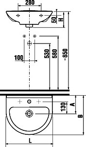 Раковина Jika Mio 55 1071.2 подвесная