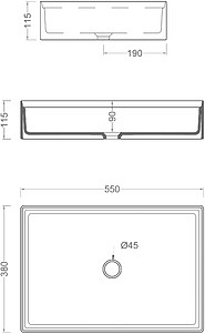 Раковина ArtCeram Scalino 55 blu zaffiro