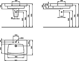 Раковина Ideal Standard Ventuno T001801 80 см