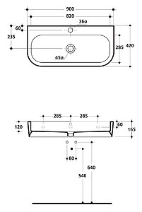 Раковина Kerasan Flo 315101 90 см