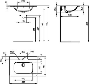 Раковина Ideal Standard Active T054701 64 см