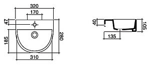 Рукомойник Disegno Ceramica Skip SK03228101