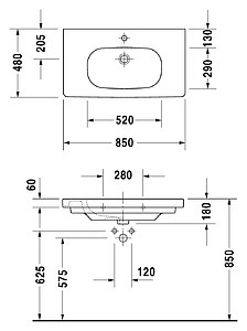 Раковина Duravit D-code 03428500002