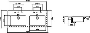 Раковина Disegno Ceramica Light LH120DB101