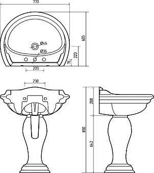 Раковина Migliore Milady 77 PL