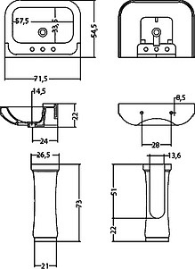 Раковина Disegno Ceramica Neo NE07054101