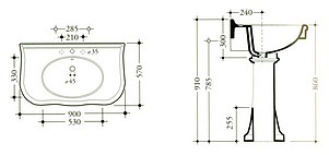 Раковина Disegno Ceramica Paolina PA09057301