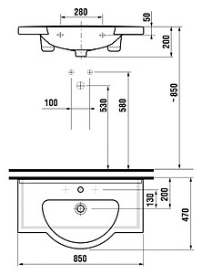 Раковина Jika Mio 85 1471.2