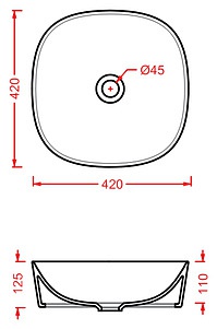 Рукомойник ArtCeram Ghost GHL001 42 см