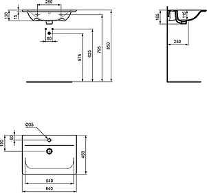 Раковина Ideal Standard Connect Air E028901 64 см