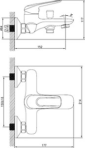 Смеситель Iddis Male MALSB00i02 для ванны с душем