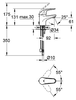 Смеситель Grohe Euroeco 32733000 для раковины