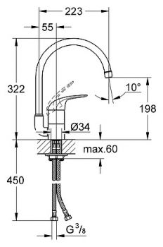 Смеситель Grohe Euroeco 32752000 для кухонной мойки