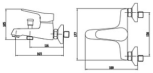 Комплект для ванной Bravat Eco F00313С 2 смесителя + душевой гарнитур