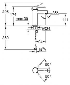 Смеситель Grohe Essence 34294001 для раковины