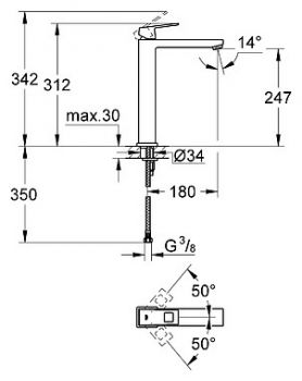 Смеситель Grohe Eurocube 23406000 для раковины