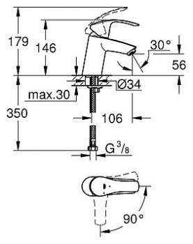 Смеситель Grohe Eurosmart 32154002 для раковины