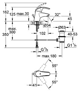 Смеситель Grohe Eurosmart 33265001 для раковины