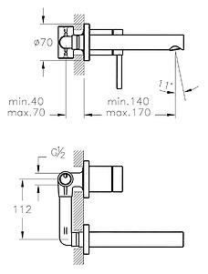 Смеситель VitrA Pure A42239EXP для раковины