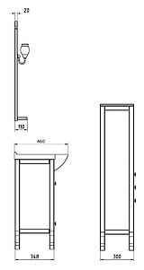Мебель для ванной ASB-Mebel Флоренция 65 белая патина серебро, массив ясеня