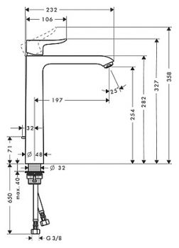 Смеситель Hansgrohe Metris 31082000 для раковины