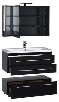Мебель для ванной Aquanet Нота 100 черная