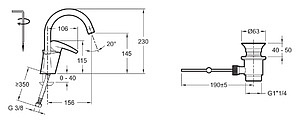 Смеситель Jacob Delafon Panache E72241-CP для раковины