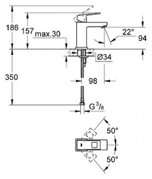 Смеситель Grohe Eurocube 23132000 для раковины