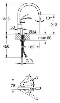 Смеситель Grohe Eurosmart 33202002 для кухонной мойки