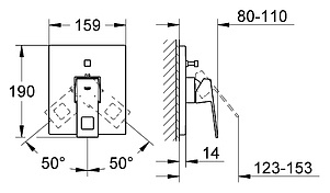 Смеситель Grohe Eurocube 19896000 для ванны с душем