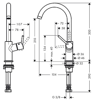 Смеситель Hansgrohe Talis 32082000 для раковины