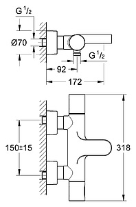 Термостат Grohe Grohtherm 3000 Cosmopolitan 34276000 для ванны с душем