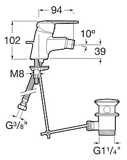 Смеситель Roca Victoria 5A6025C04 для биде