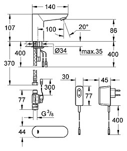 Кран Grohe Euroeco Cosmopolitan E 36269000