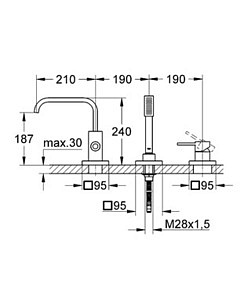 Смеситель Grohe Allure 19316000 на борт ванны