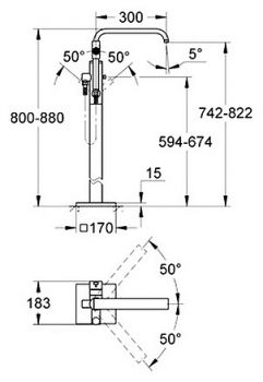 Смеситель Grohe Allure 32754001 напольный