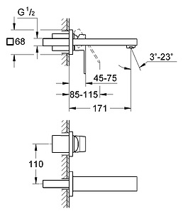 Смеситель Grohe Eurocube 19895000 для раковины