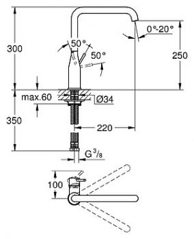 Смеситель Grohe Essence 30269000 для кухонной мойки