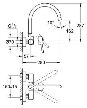 Смеситель Grohe Concetto 32667001 для кухонной мойки