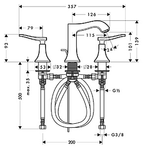 Смеситель Hansgrohe Metris Classic 31073000 для раковины