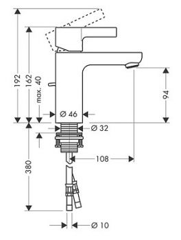 Смеситель Hansgrohe Metris S 31060000 для раковины