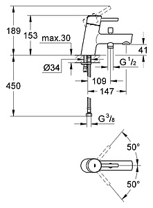 Смеситель Grohe Concetto 32701001 на борт ванны