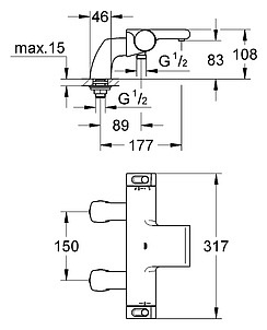 Термостат Grohe Grohtherm 2000 New 34176001 для ванны с душем