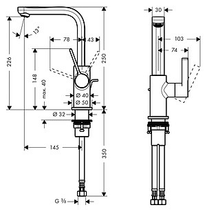 Смеситель Hansgrohe Metris S 31159000 для раковины