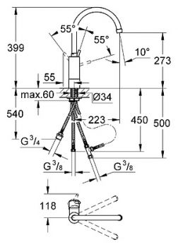 Смеситель Grohe Concetto 32666001 для кухонной мойки