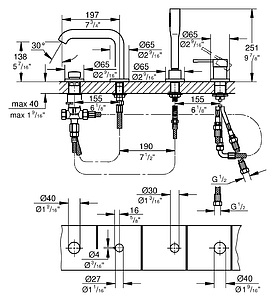 Смеситель Grohe Essence New 19578001 на борт ванны