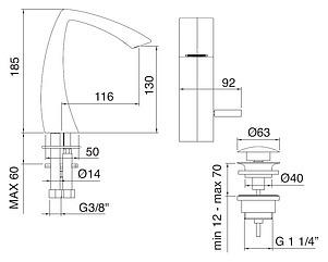 Смеситель Treemme Arche 2410.CC для раковины