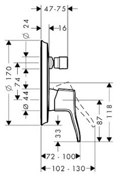 Смеситель Hansgrohe Metris Classic 31485000 для ванны с душем