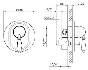 Смеситель Nicolazzi Signal 3460 CR 75 для ванны с душем